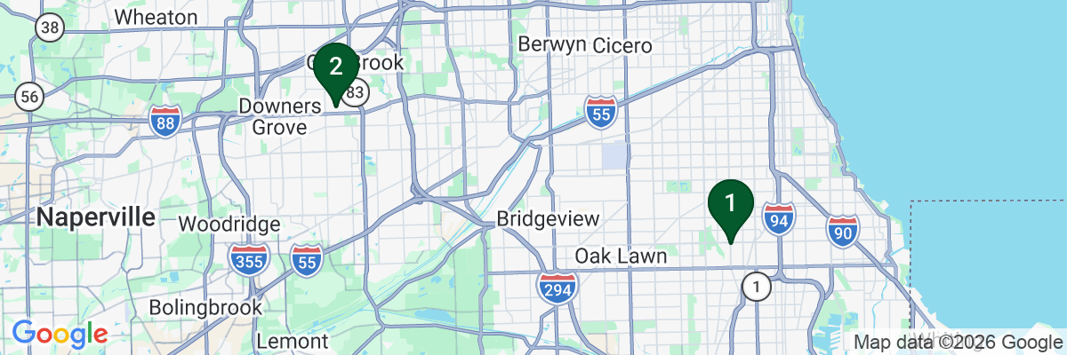 Map showing facility locations
