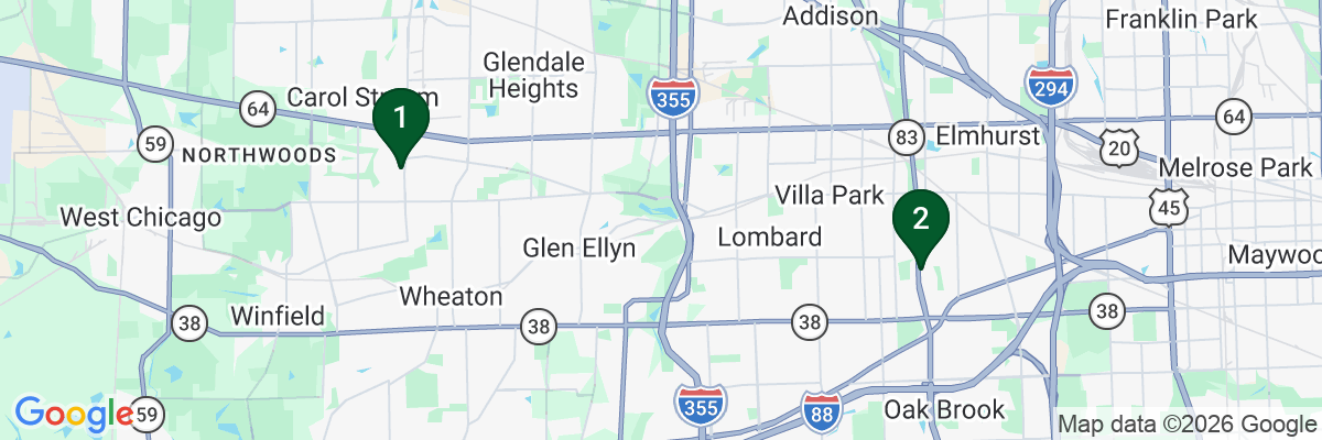 Map showing facility locations