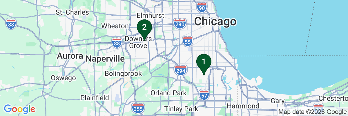 Map showing facility locations