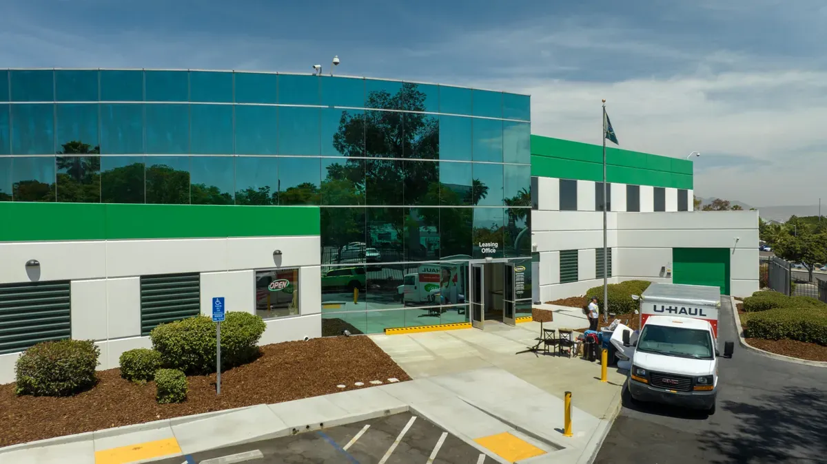 Exterior of U-Stor-It self storage facility.