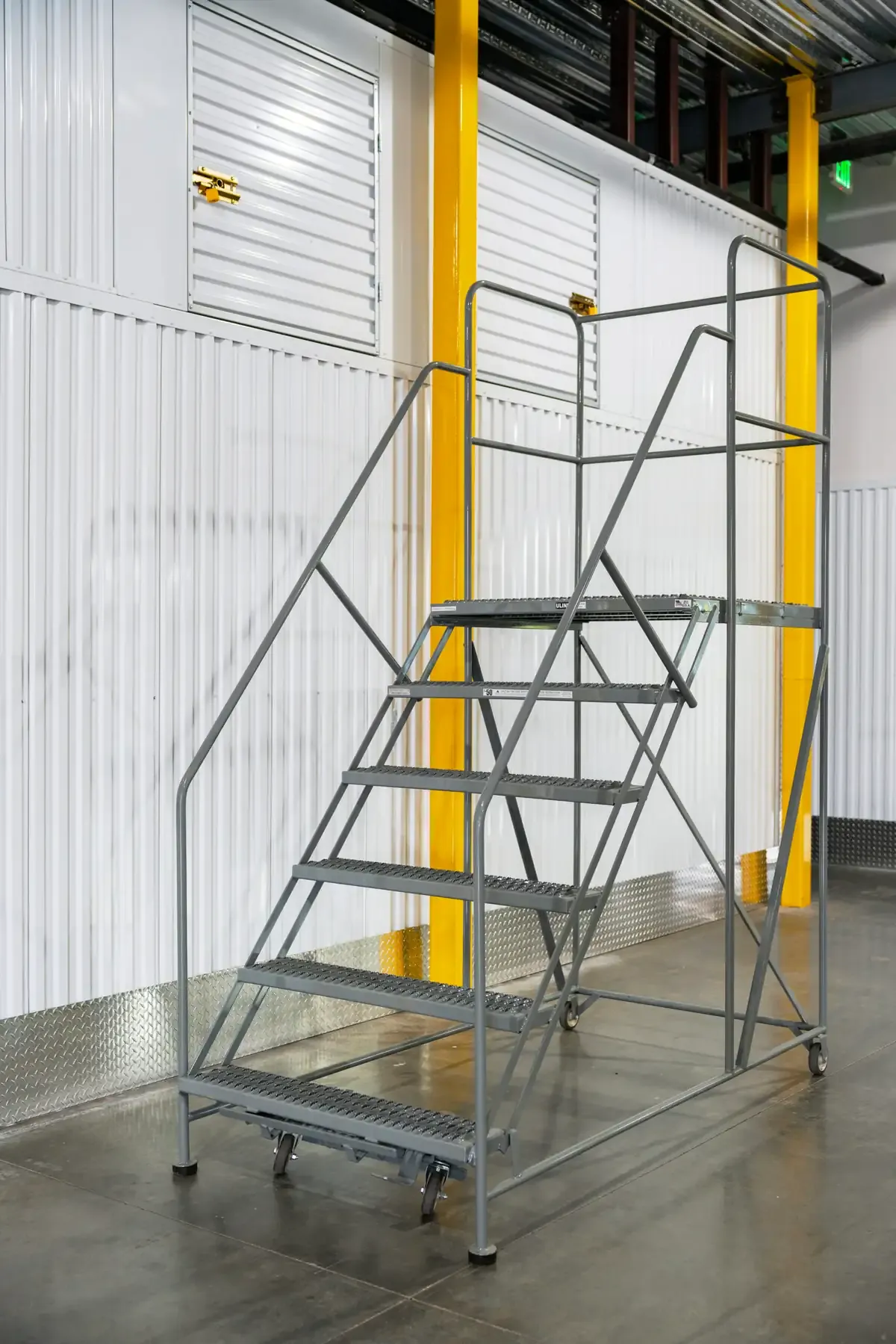 View of staircase at U-Stor-It self storage facility.