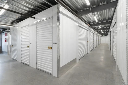 View of indoor storage units.