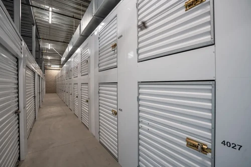 View of indoor storage units.