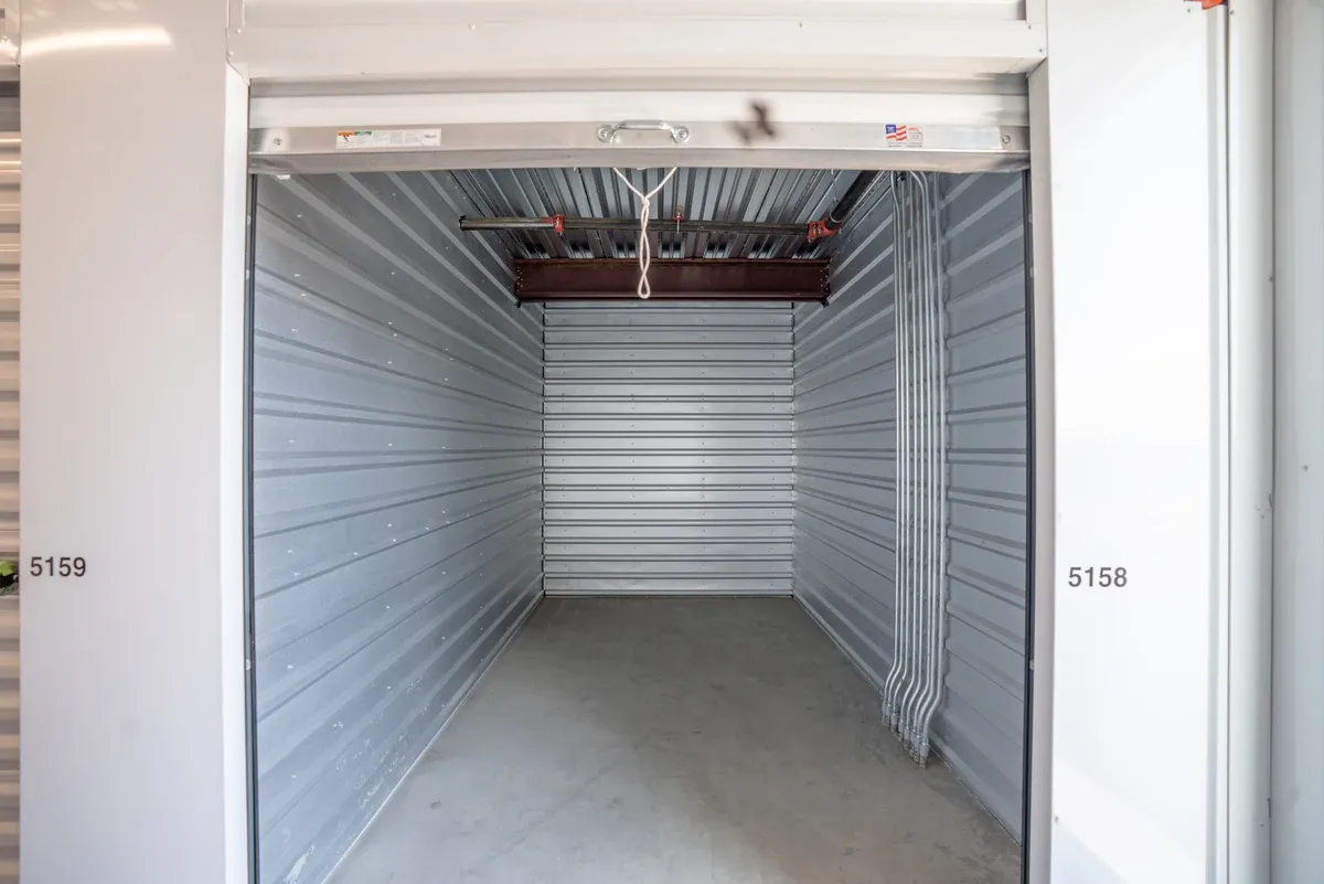 View of indoor storage units at U-Stor-It self storage facility.