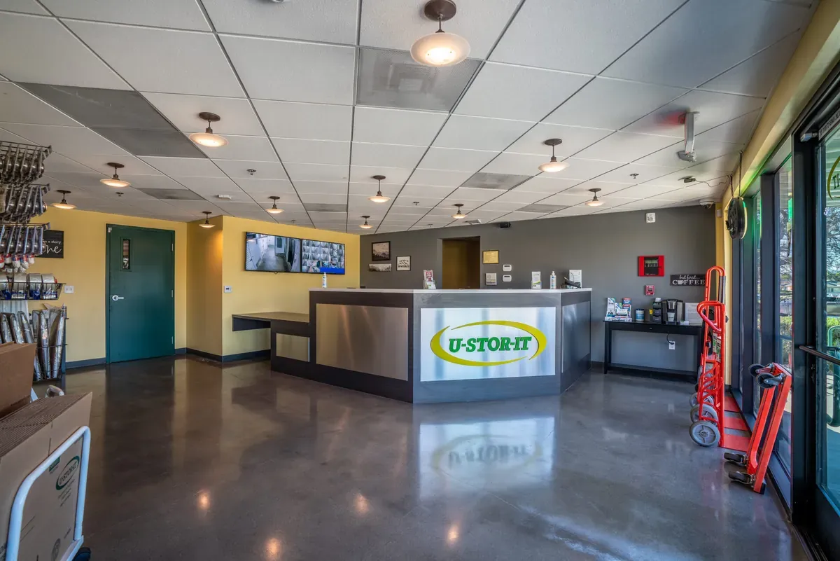 Interior of U-Stor-It facility, view of office.